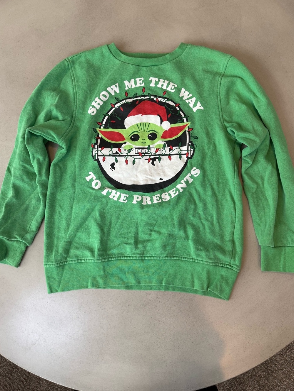 Star Wars Kids Green Baby Yoda Holiday Sweatshirt